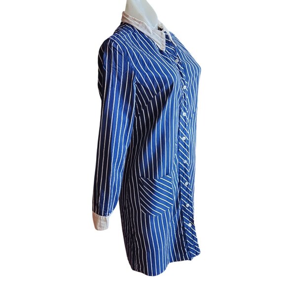 11 Juniors True Vintage Shirt Dress 1960's Striped Mod Garage Band Button-Down - Picture 4 of 12